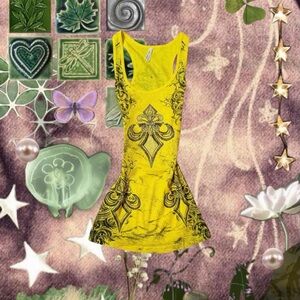 Vintage Y2K Deadstock Grunge Bedazzled Fleur de Lis Tank Top